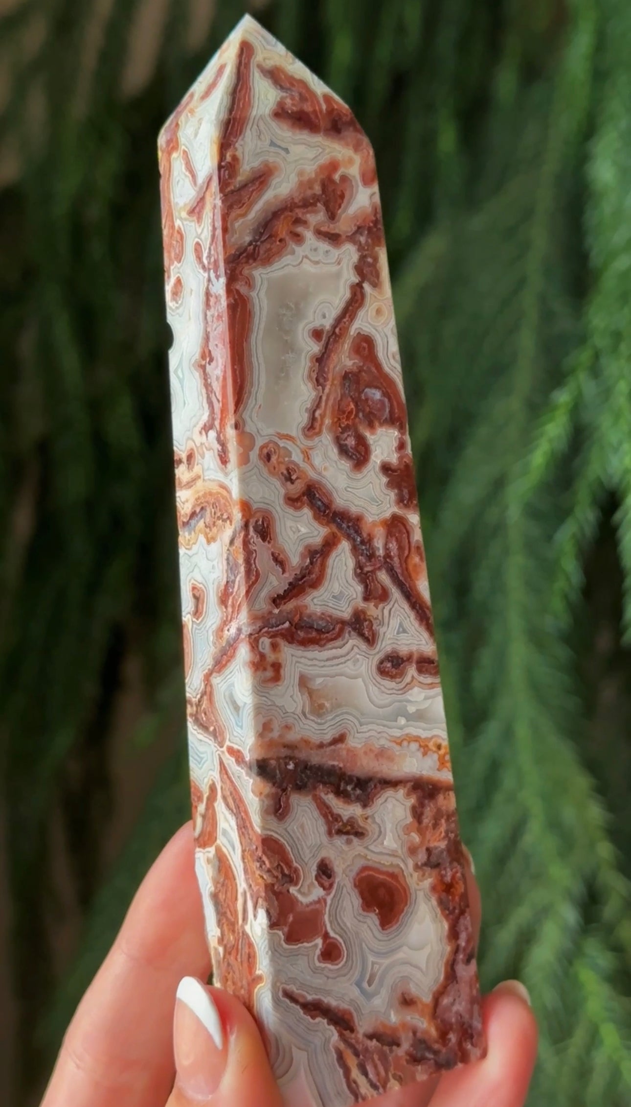 Mexican Crazy Lace Agate Tower