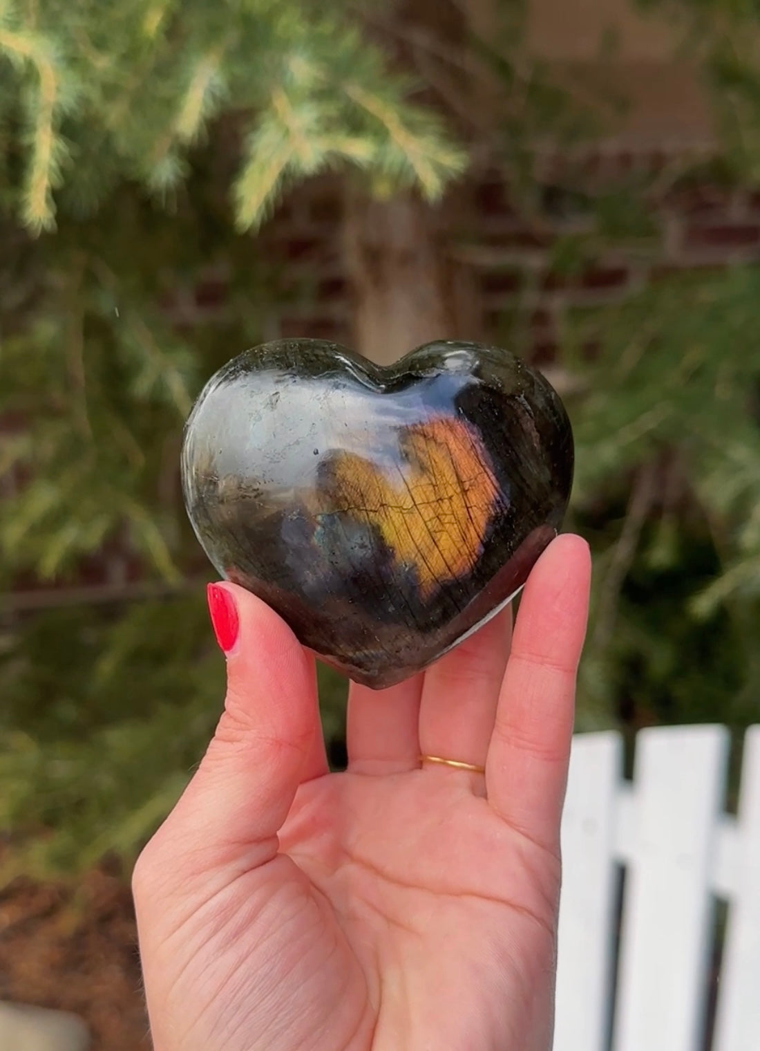 Labradorite Heart