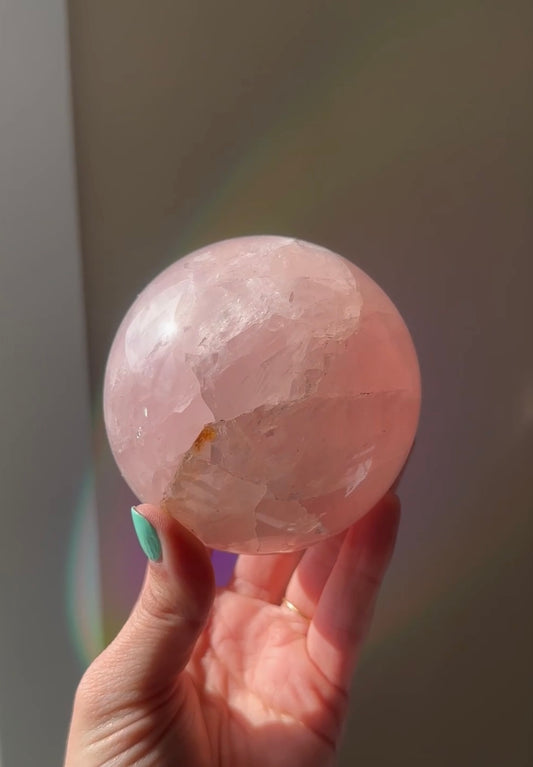 Rose Quartz + Golden Healer Sphere